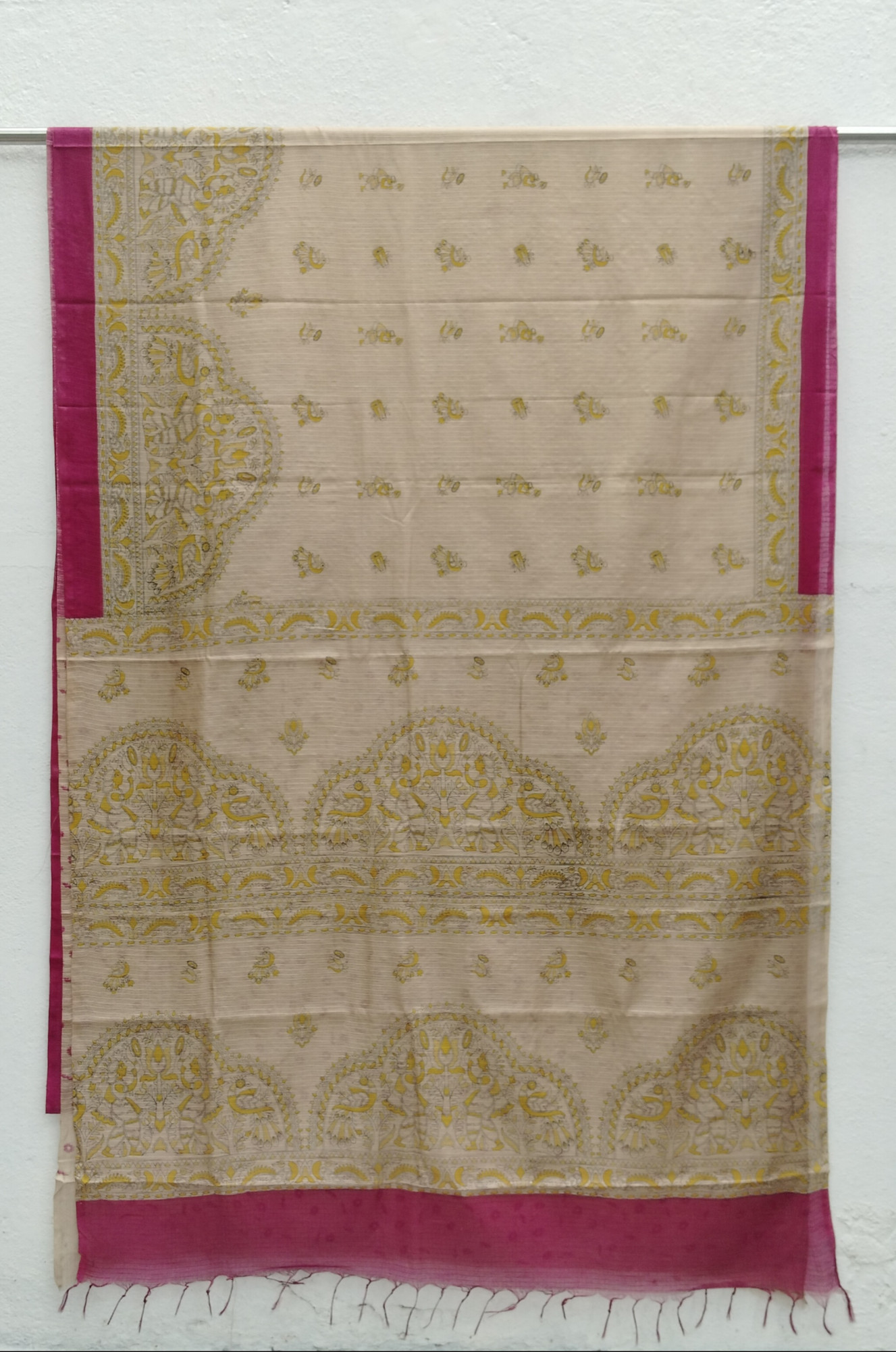 Kota Cotton Madhubani Print Saree