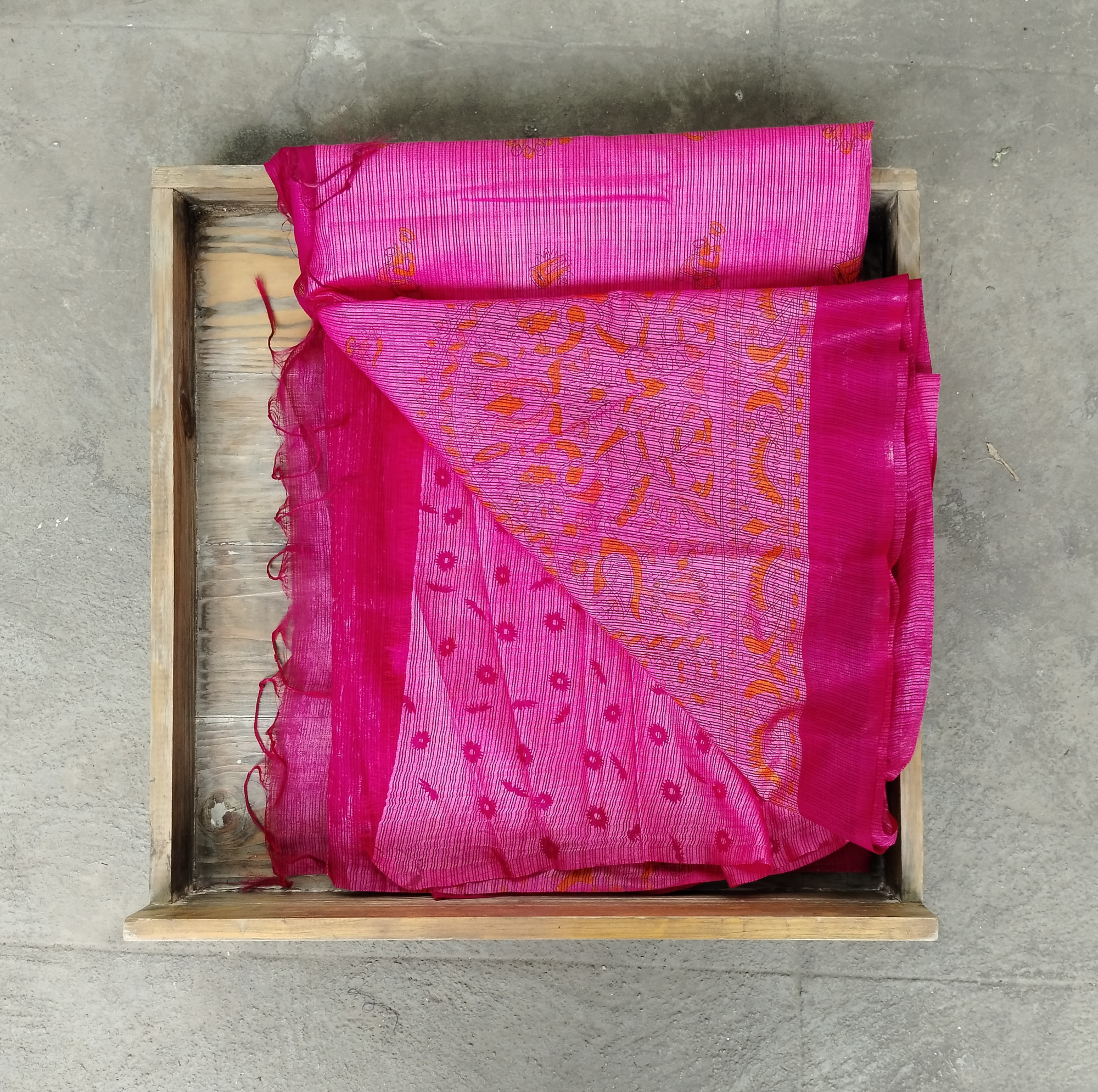 Kota Cotton Madhubani Print Saree