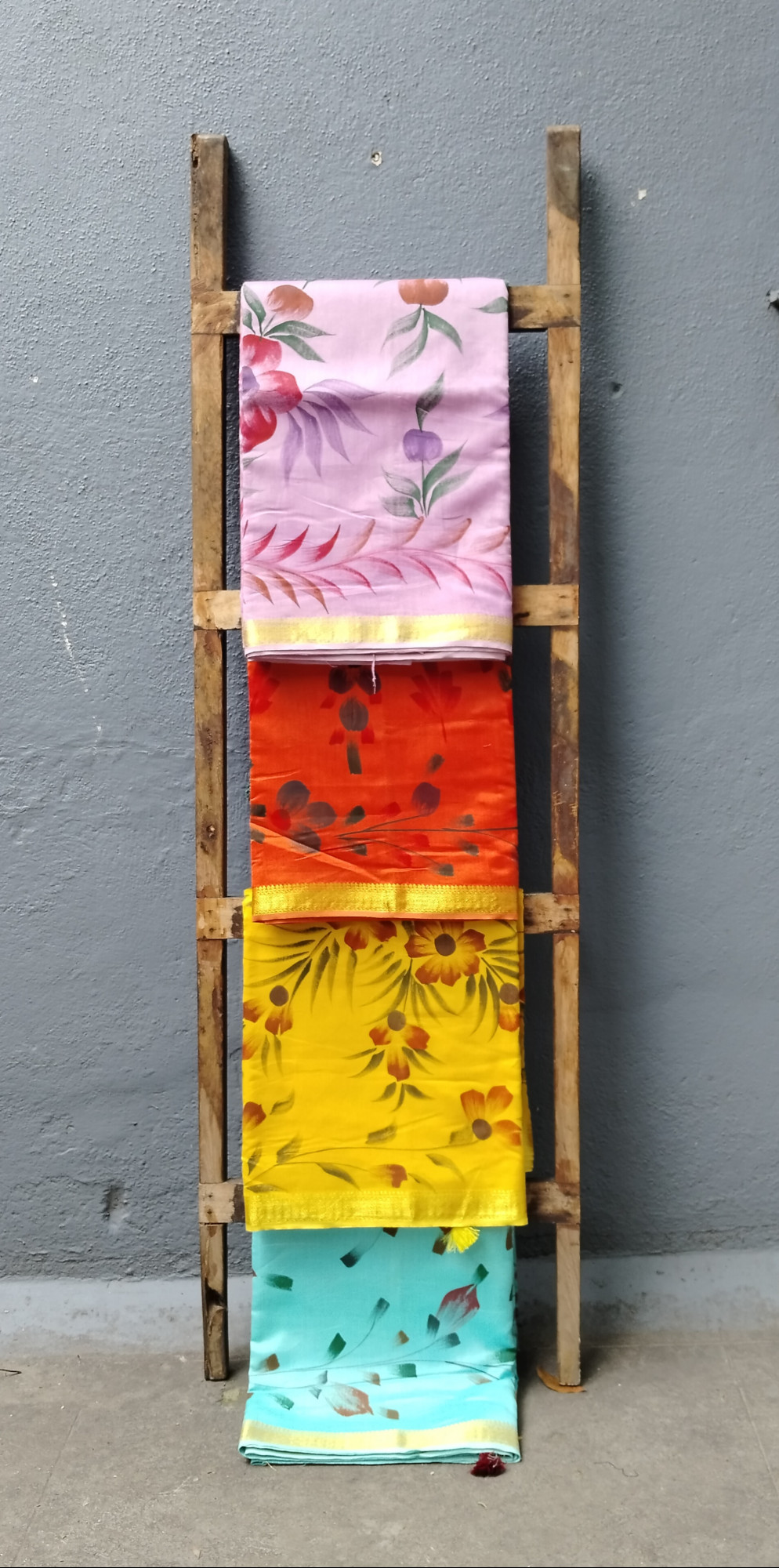 Chanderi Cotton Hand Painted Saree