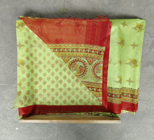 Kota Cotton Madhubani Print Saree