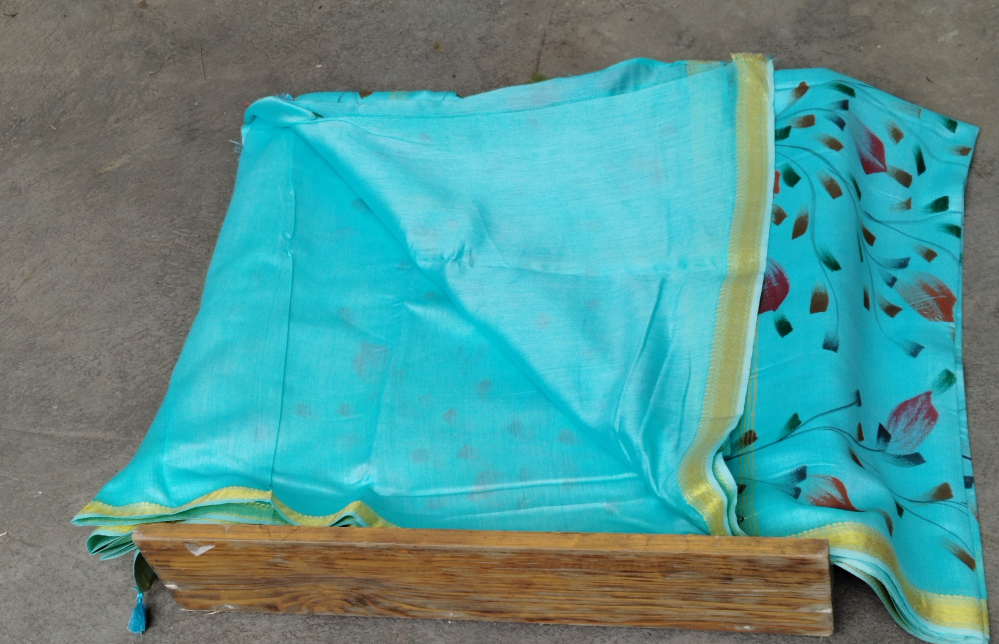 Chanderi Cotton Hand Painted  Saree