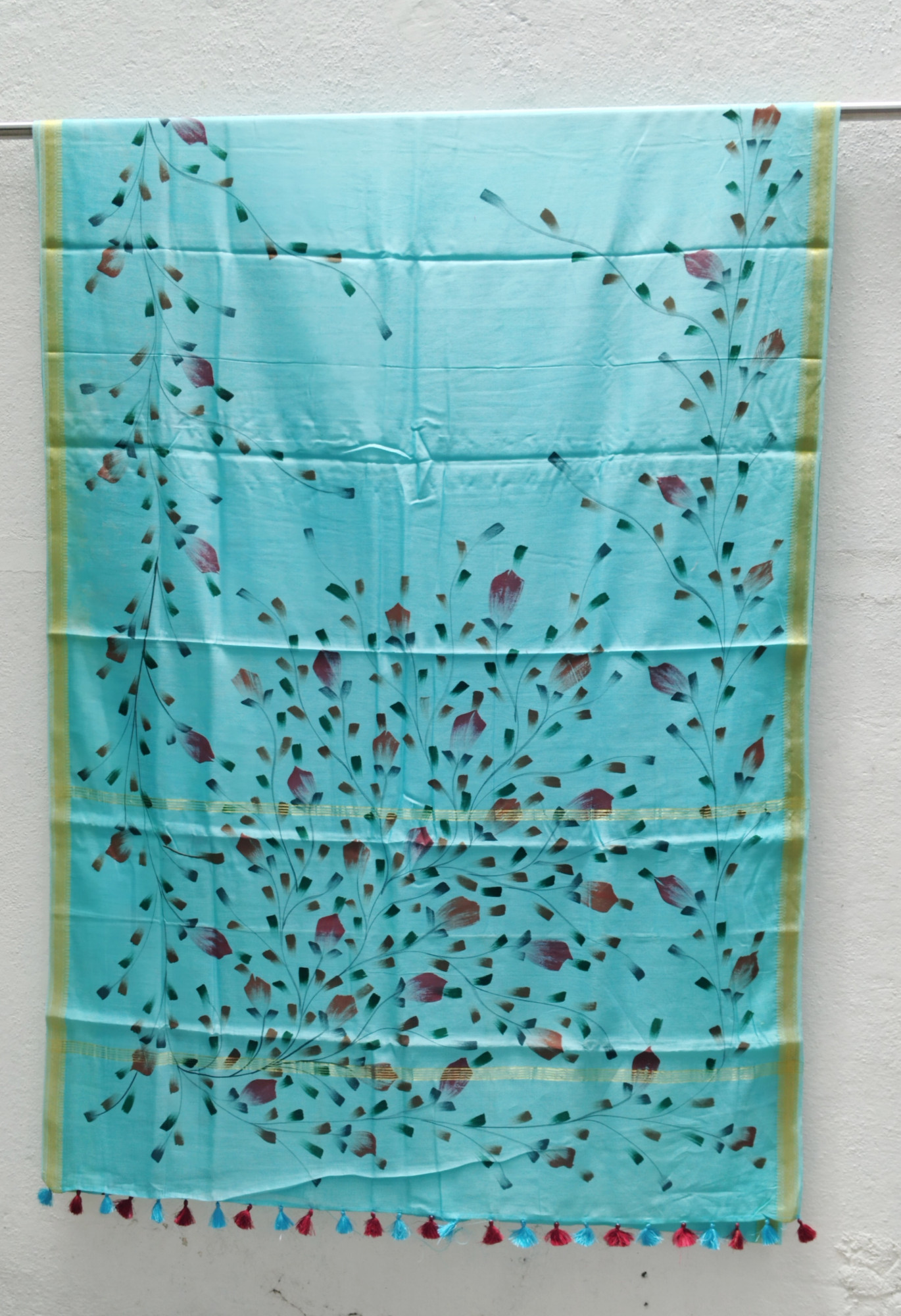 Chanderi Cotton Hand Painted  Saree