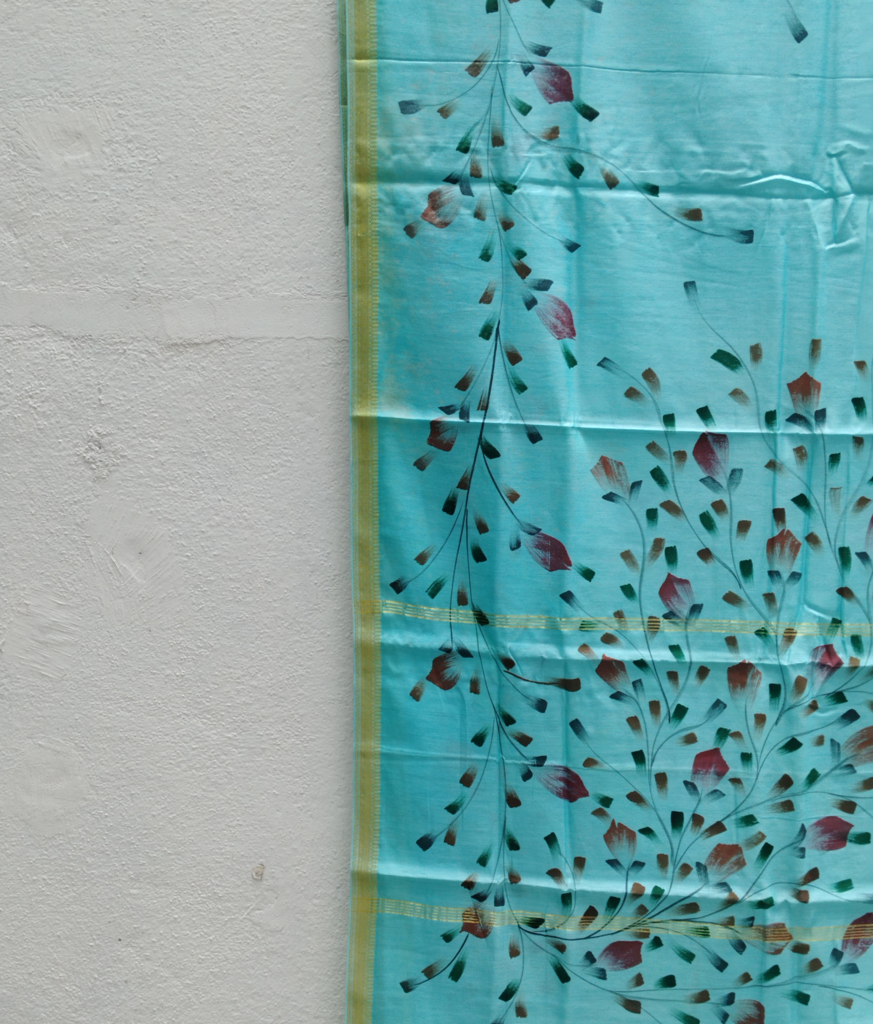 Chanderi Cotton Hand Painted  Saree