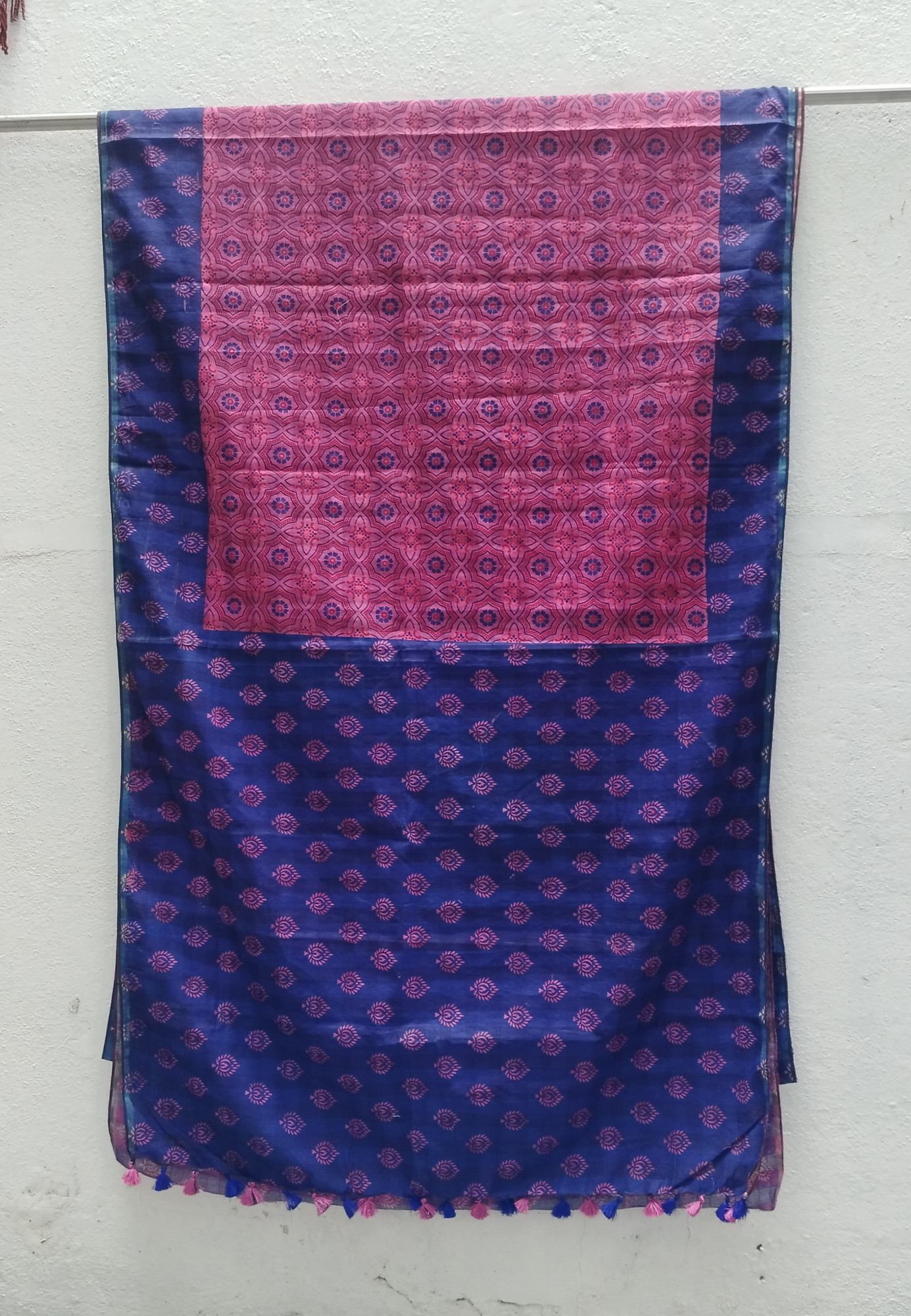 Matka Cotton Block Print Saree
