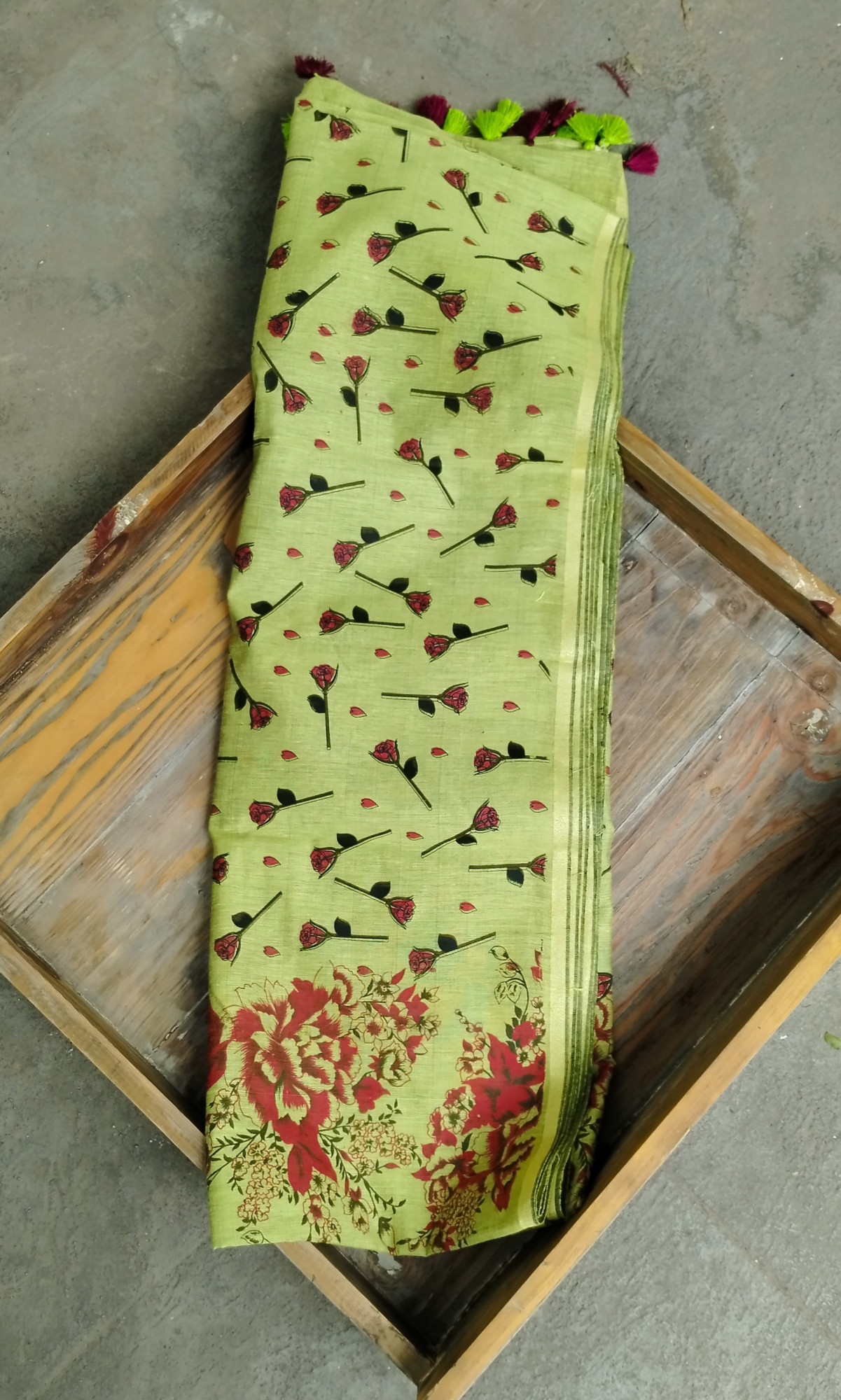 Hand Painted Matka Cotton Saree