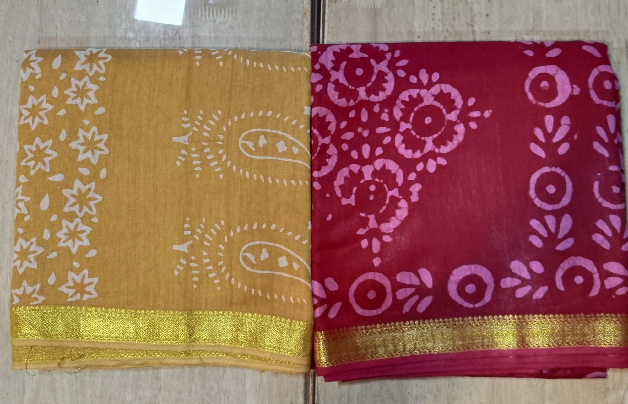 Chanderi Cotton block Print Saree