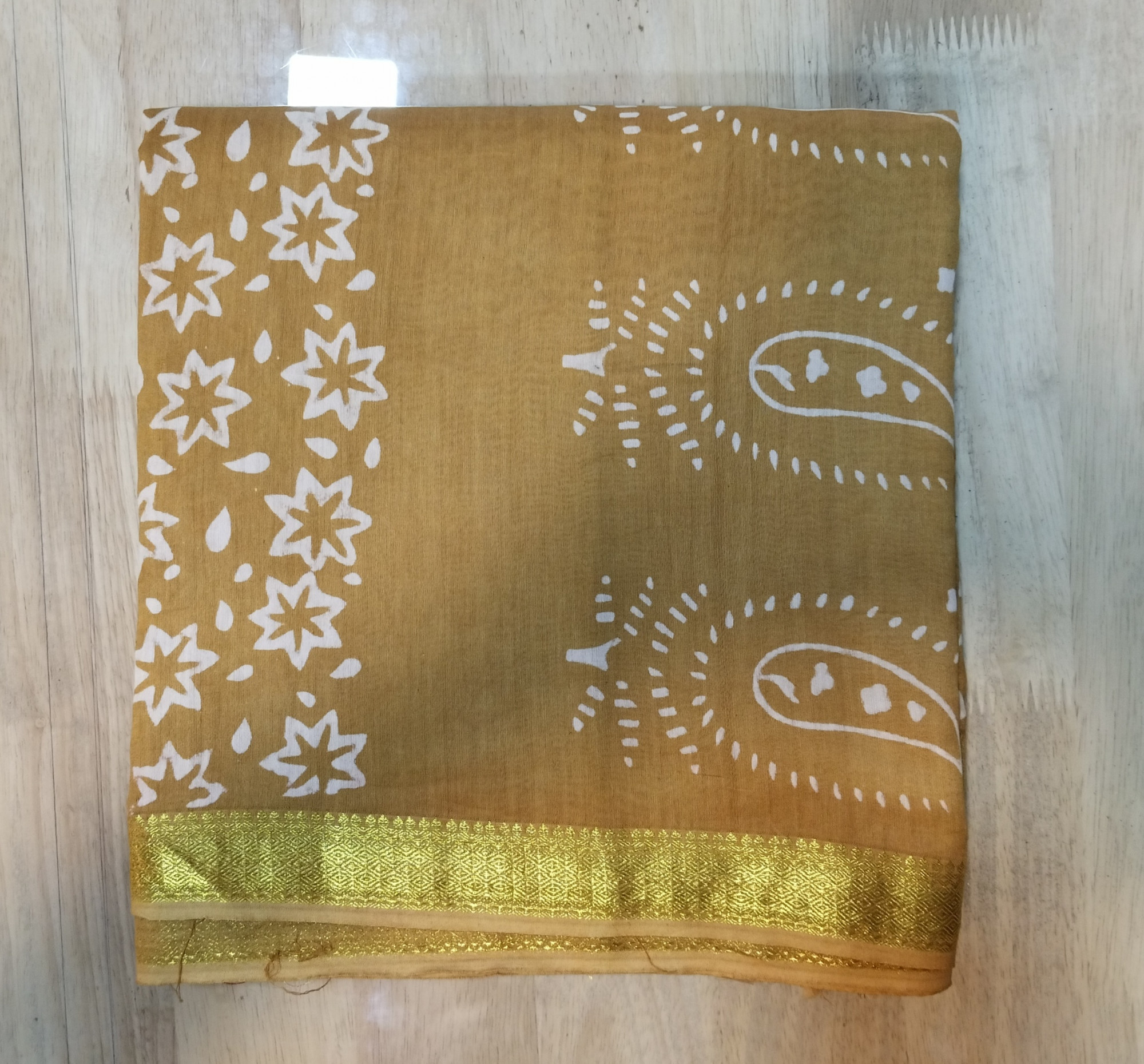 Chanderi Cotton block Print Saree