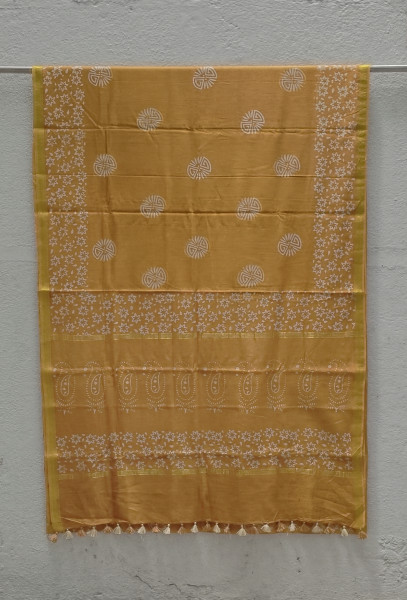 Chanderi Cotton block Print Saree