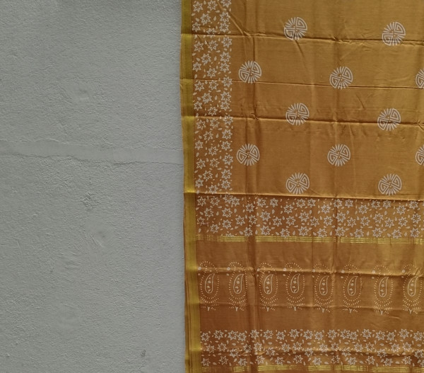 Chanderi Cotton block Print Saree