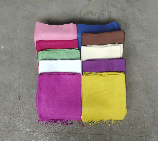 Pure Linen Plain Saree