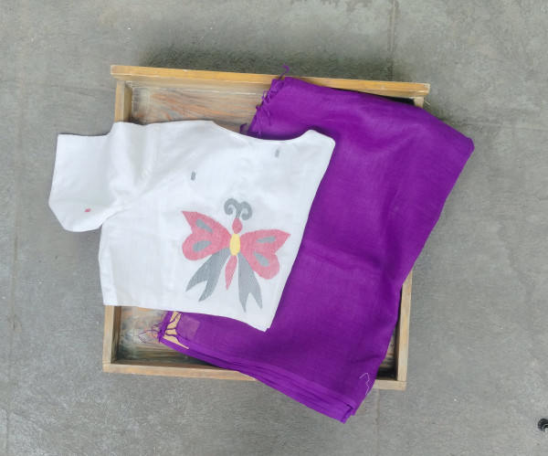 Pure Linen Plain Saree