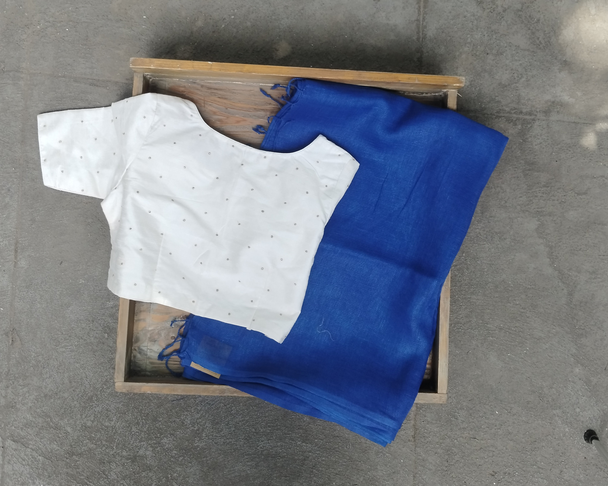 Pure Linen Plain Saree