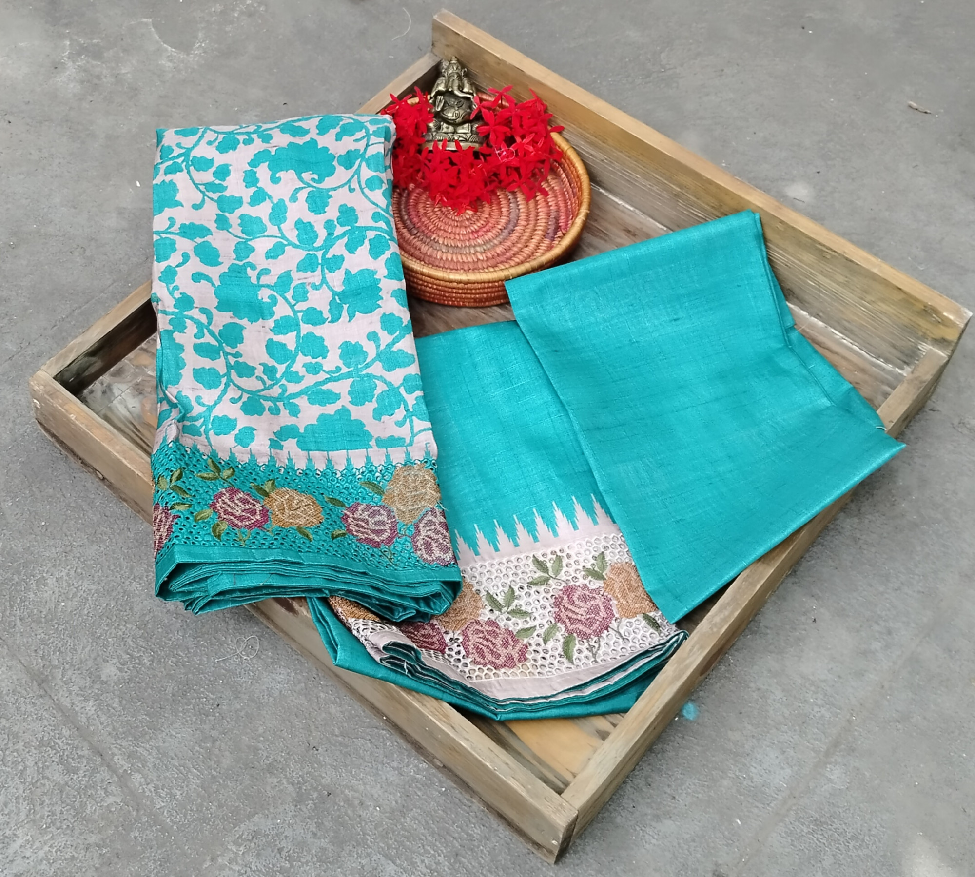 Tussar silk Dress Material