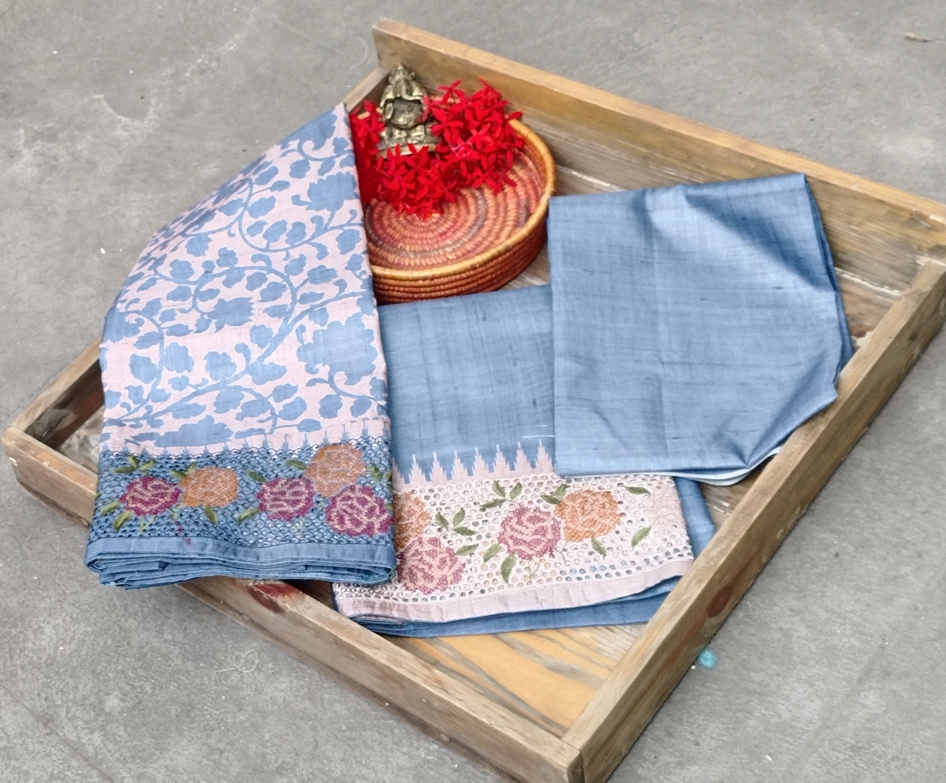 Tussar silk Dress Material