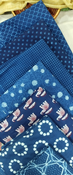 Impressive Indigo Cotton Fabric