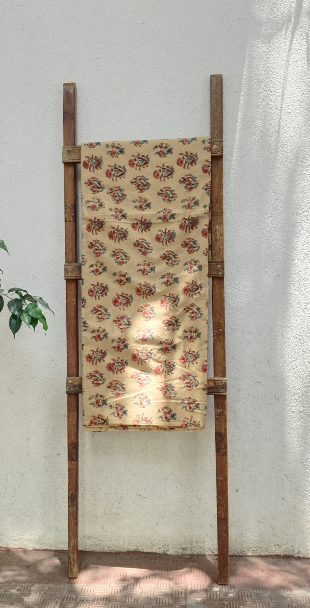 Beautiful Block Print Beige Unstitched Fabric Collection