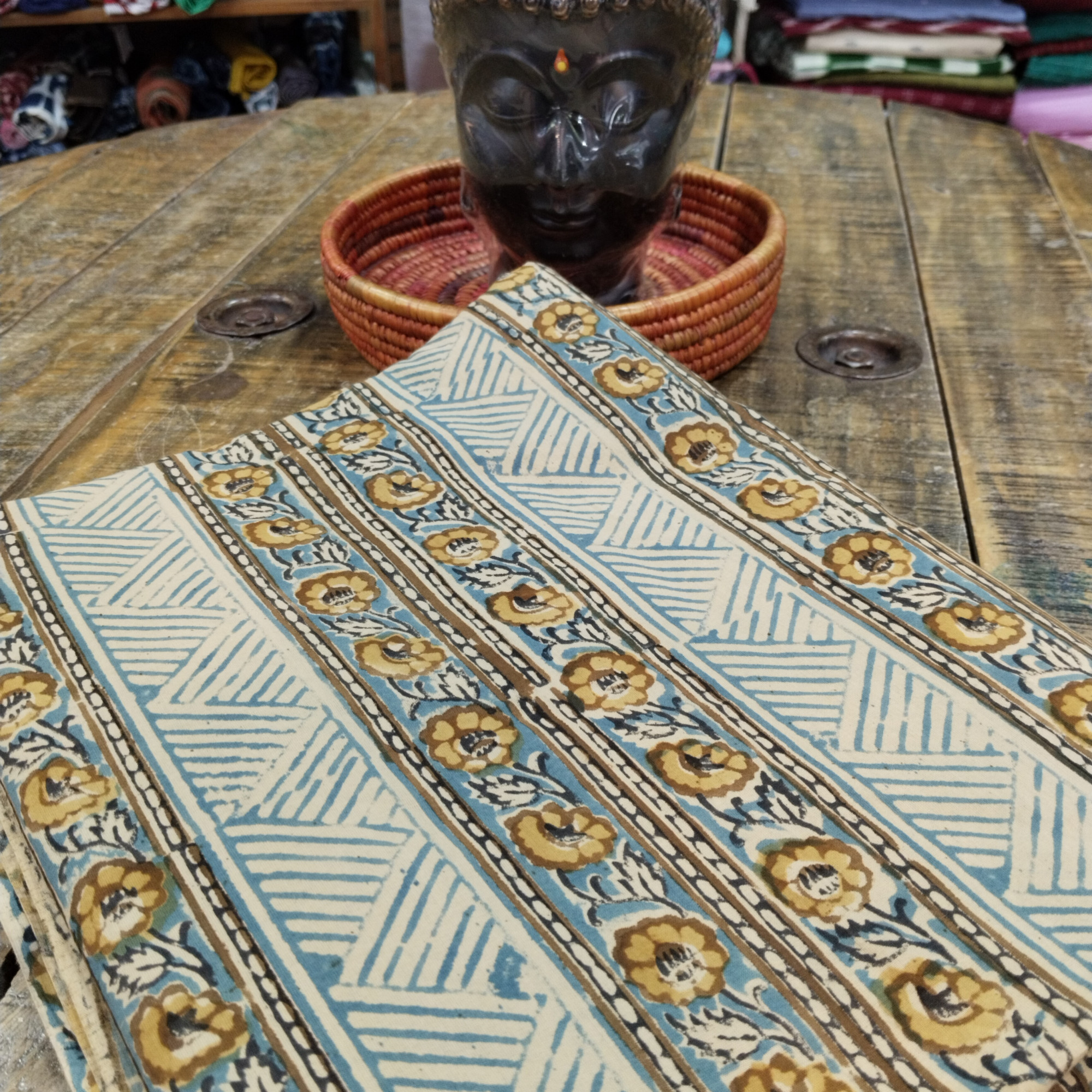 Beautiful Block Print  Beige  Unstitched Fabric Collection