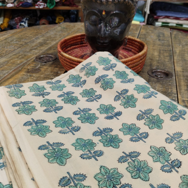 Beautiful Block Print  Beige  Unstitched Fabric Collection