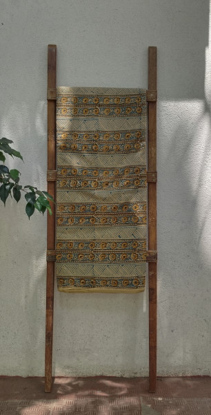 Beautiful Block Print  Beige  Unstitched Fabric Collection