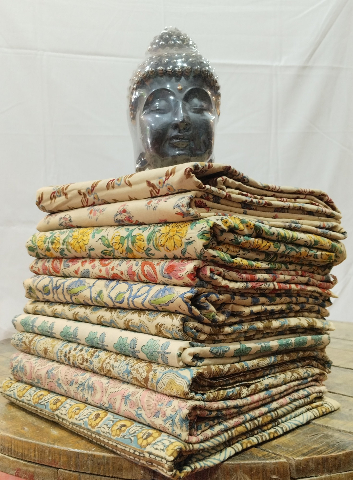 Beautiful Block Print  Beige  Unstitched Fabric Collection