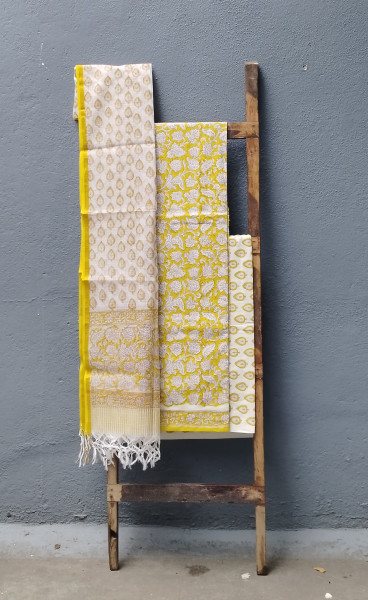 Cotton Unstitched Dress Suit