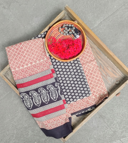 Cotton Unstitched Dress Suit