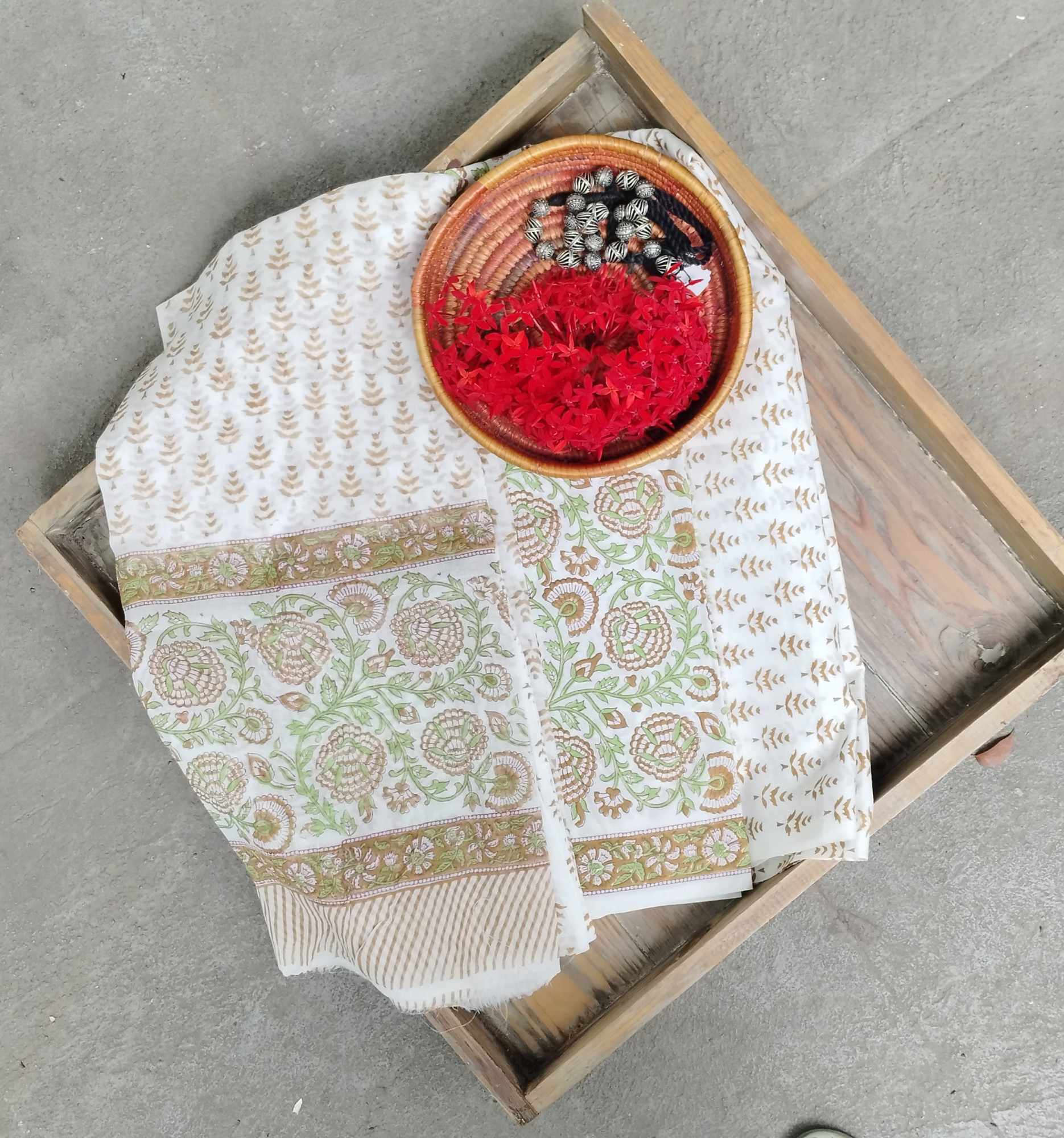 Cotton Unstitched Dress Suit