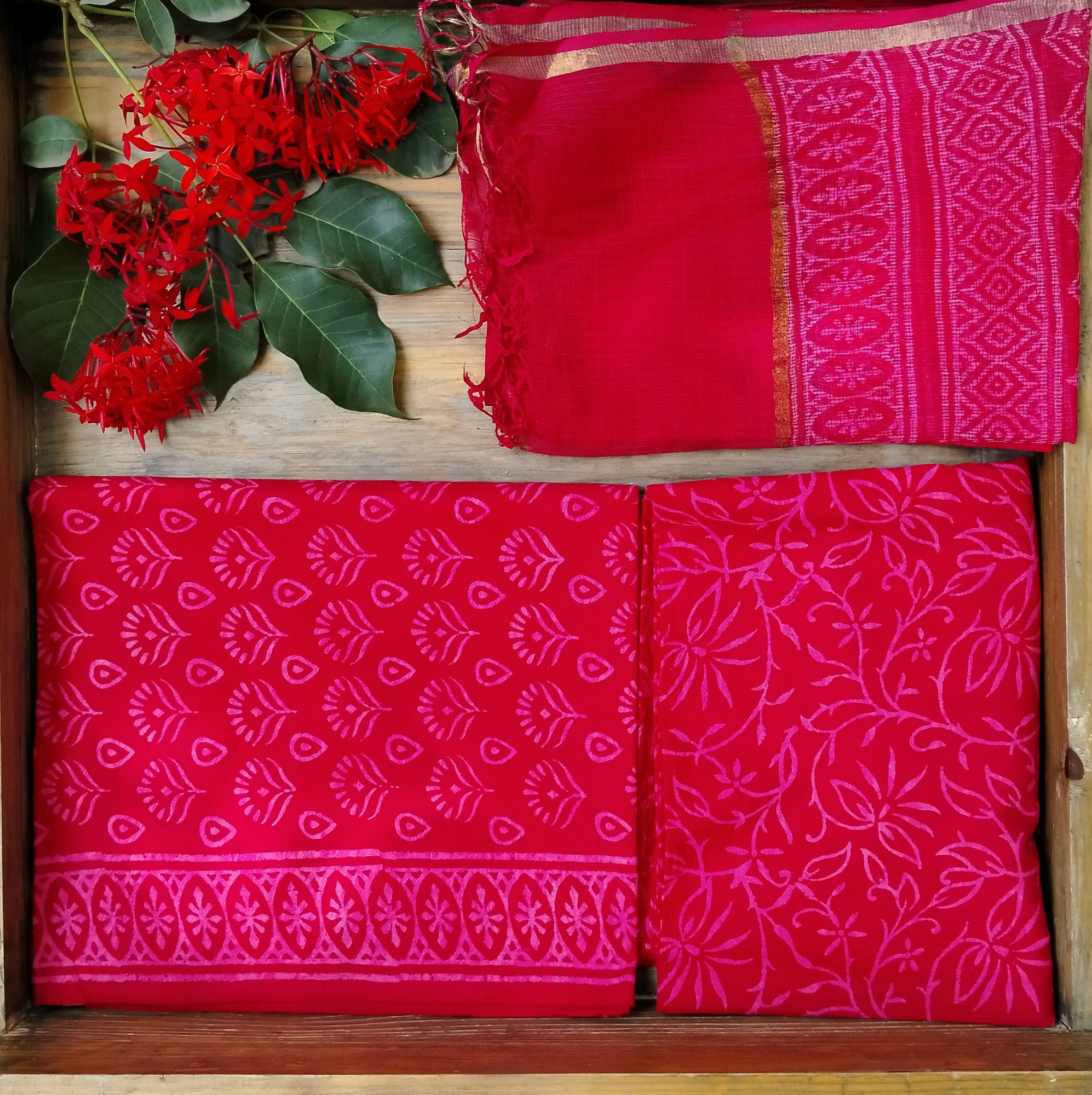 Cotton Unstitched Dress Suit