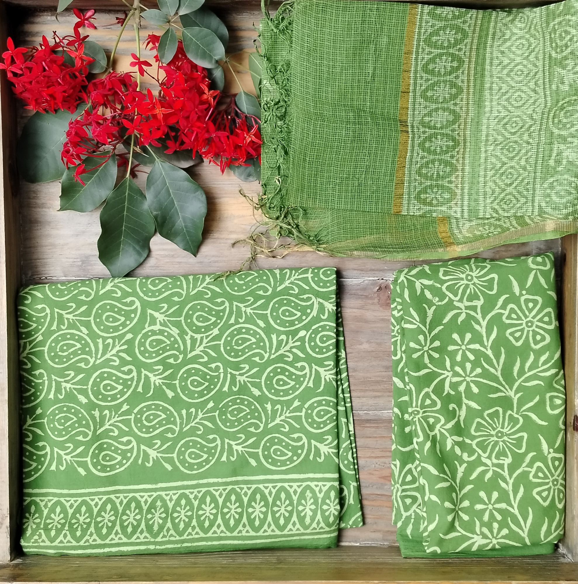 Cotton Unstitched Dress Suit