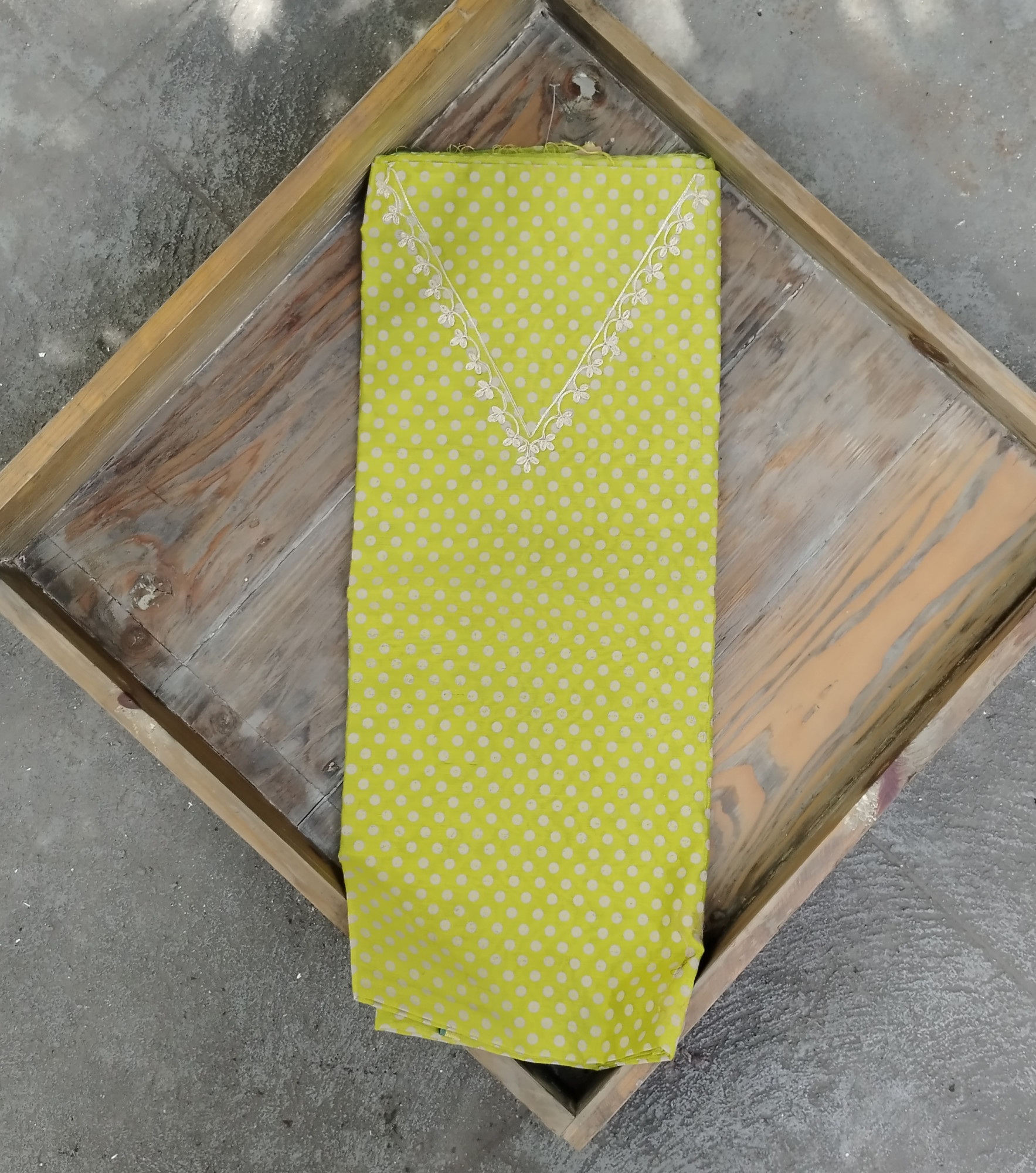 Chanderi Cotton Unstitched Dress Suit