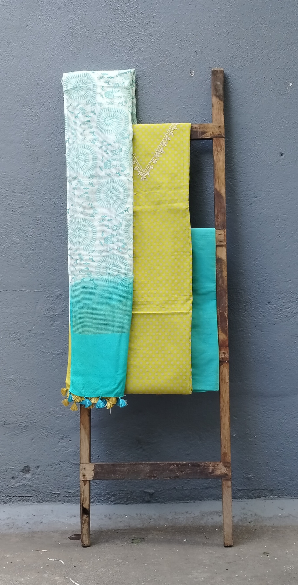 Chanderi Cotton Unstitched Dress Suit