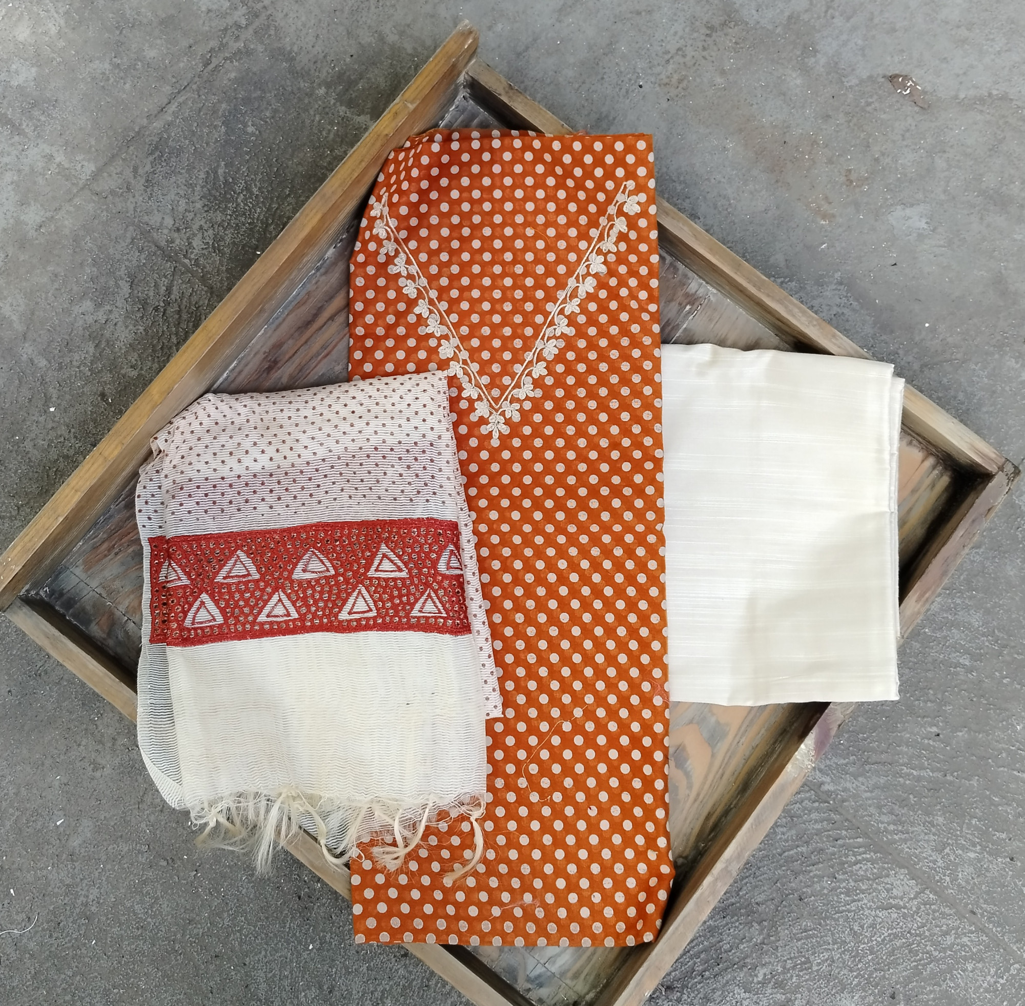 Chanderi Cotton Unstitched Dress Suit