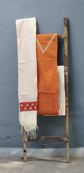 Chanderi Cotton Unstitched Dress Suit