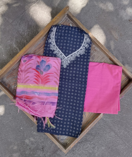 Silk Cotton Unstitched Dress Suit