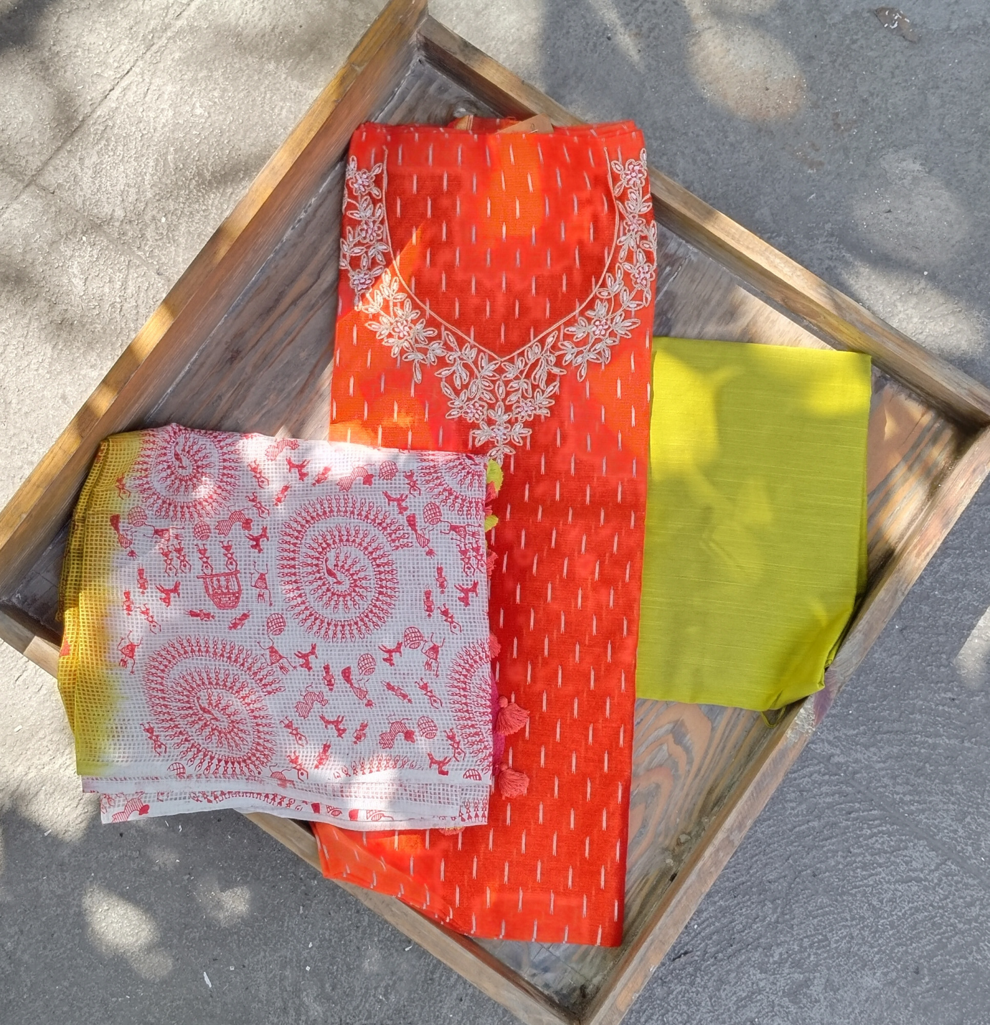 Silk Cotton Unstitched Dress Suit