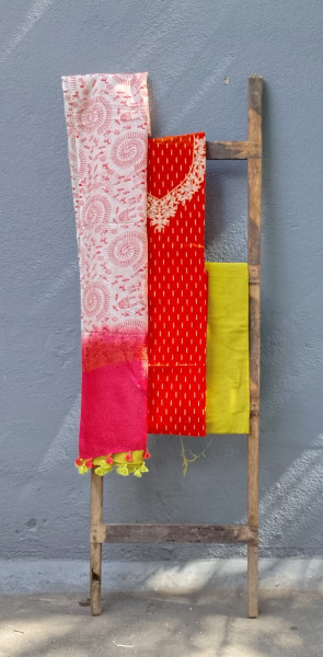 Silk Cotton Unstitched Dress Suit