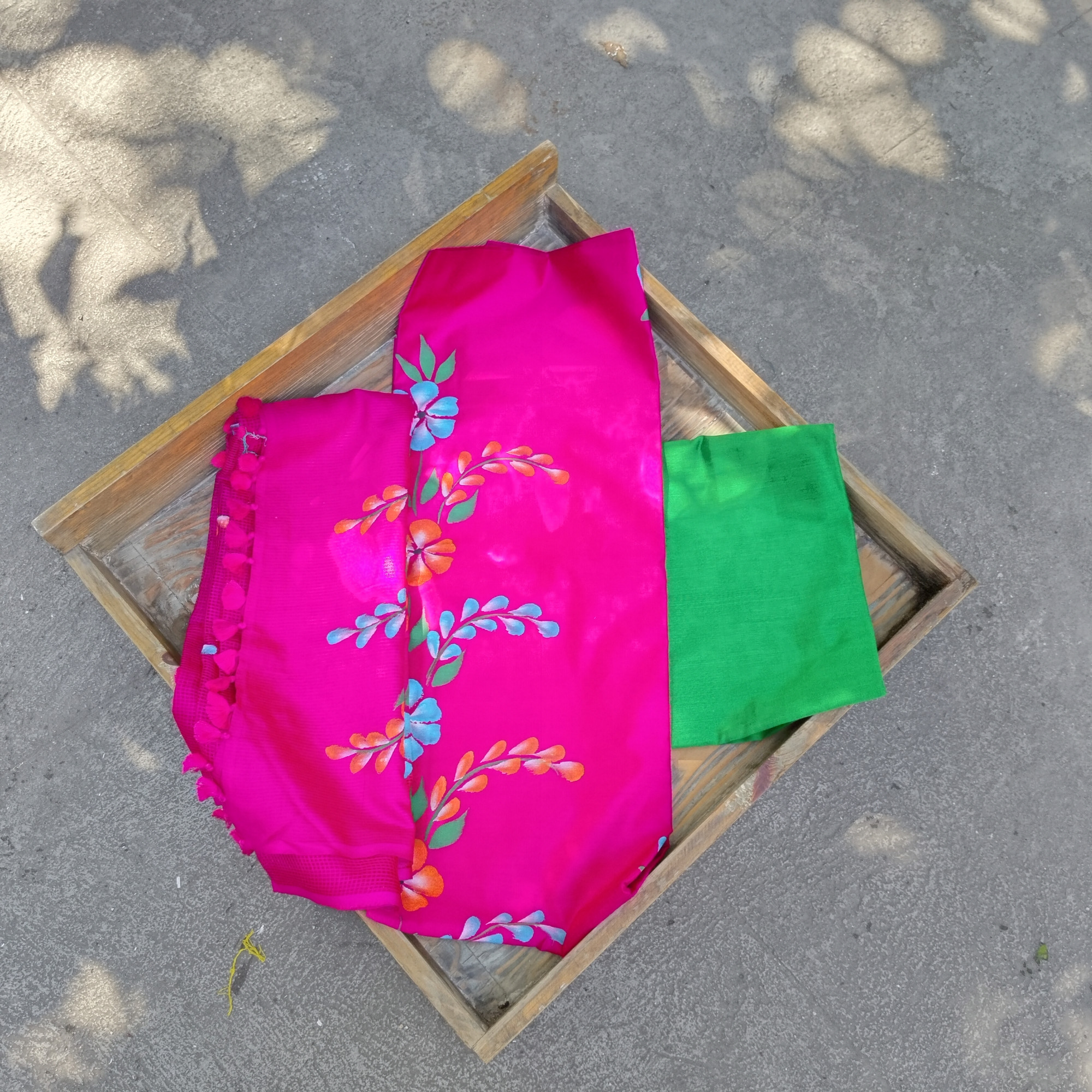 Silk Cotton Unstitched Dress Suit