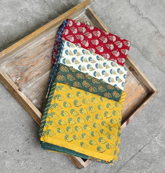 Ajrakh Handblock Cotton Unstitched Dress Material