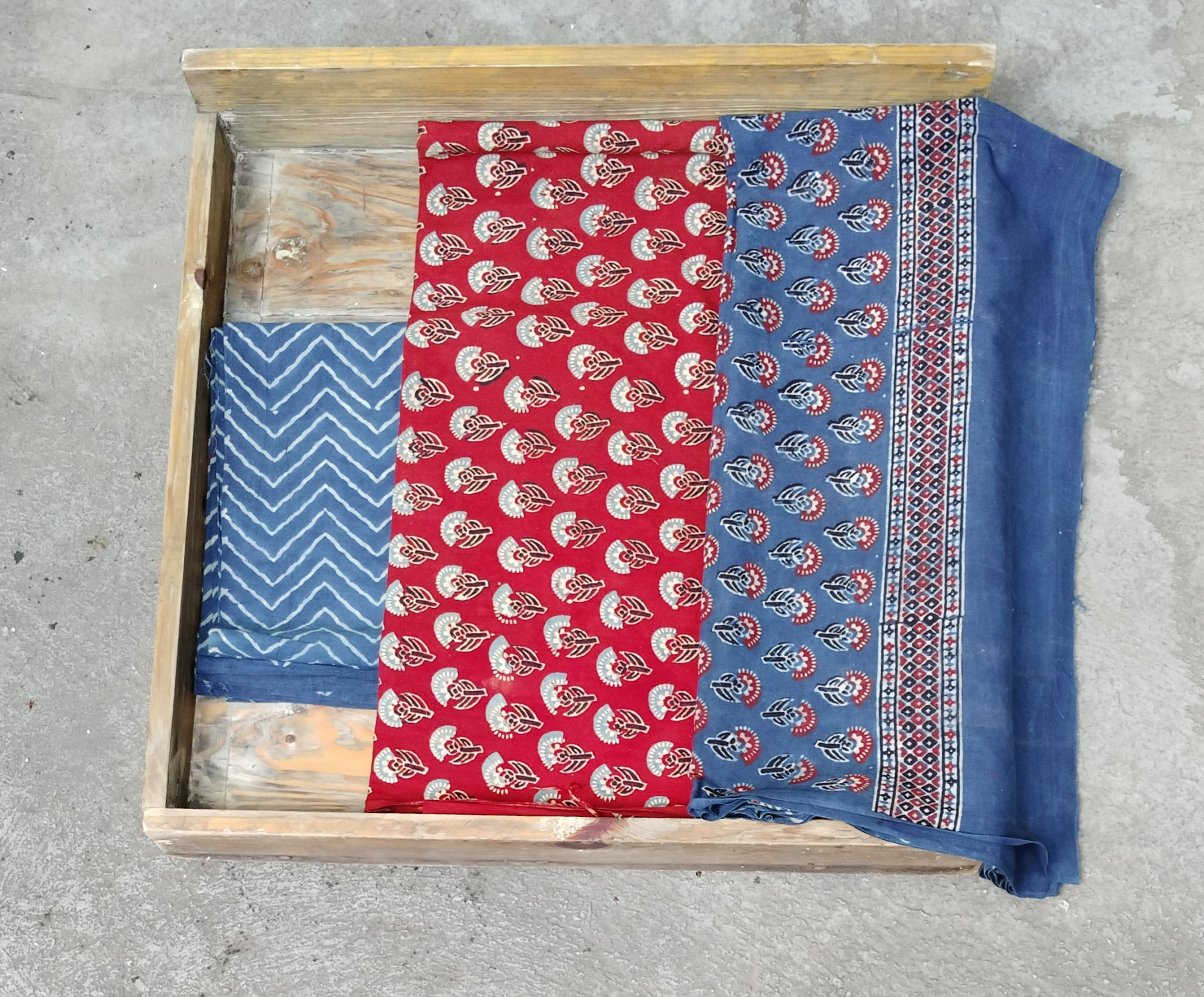 Ajrakh Handblock Cotton Unstitched Dress Material