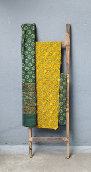 Ajrakh Handblock Cotton Unstitched Dress Material