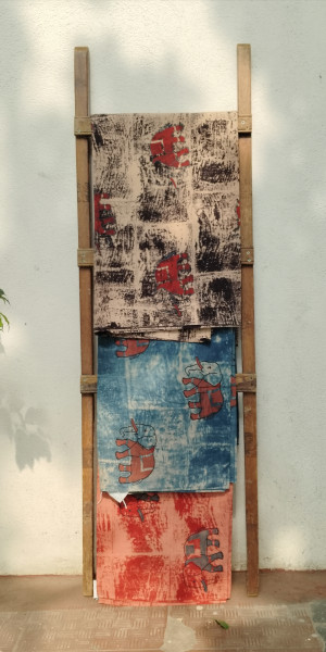 Unique Block Print  Unstitched  Cotton Fabric