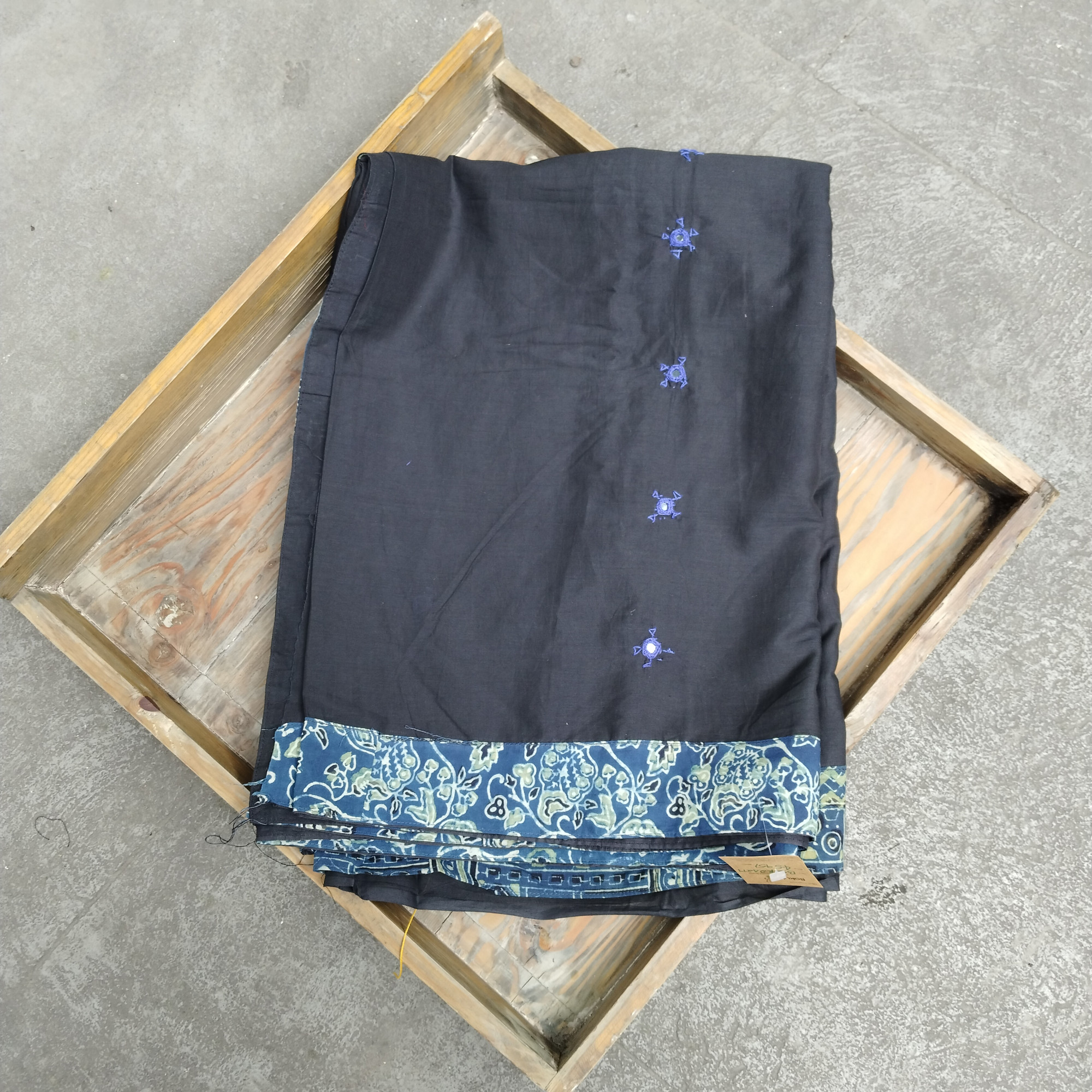 Mul Cotton Ajrakh Patch Work Saree