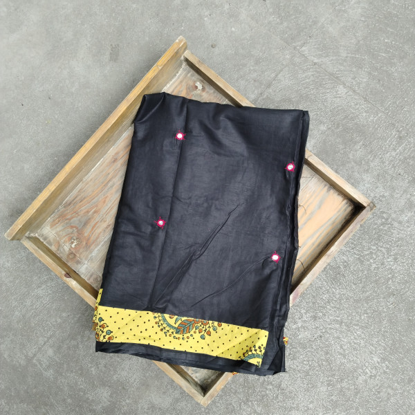 Mul Cotton Ajrakh Patch Work Saree
