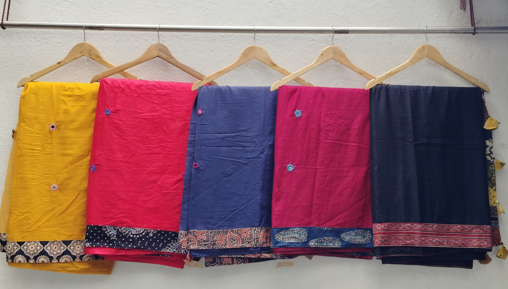 Mul Cotton Ajrakh Patch Work Saree