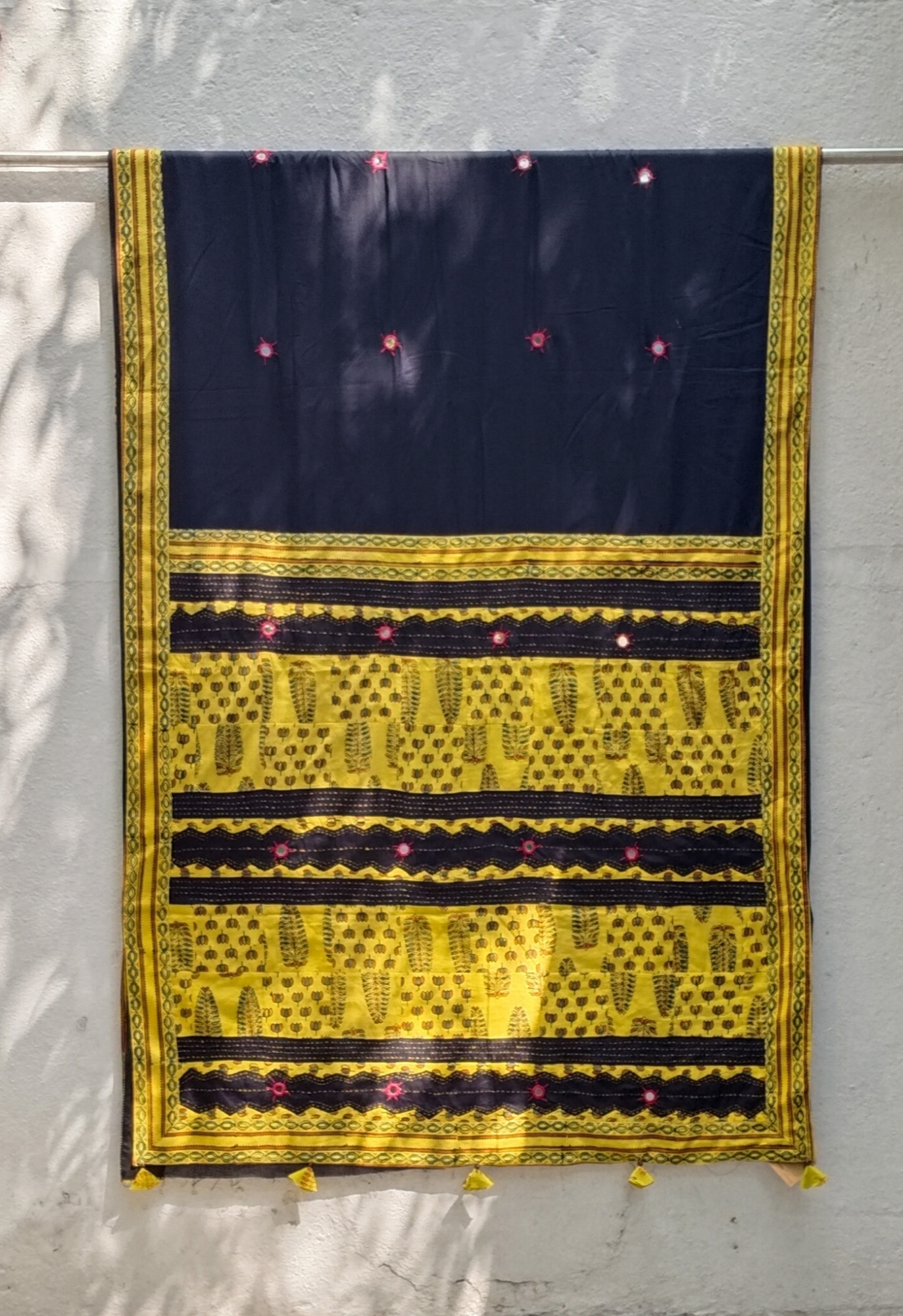 Mul Cotton Ajrakh Patch Work Saree