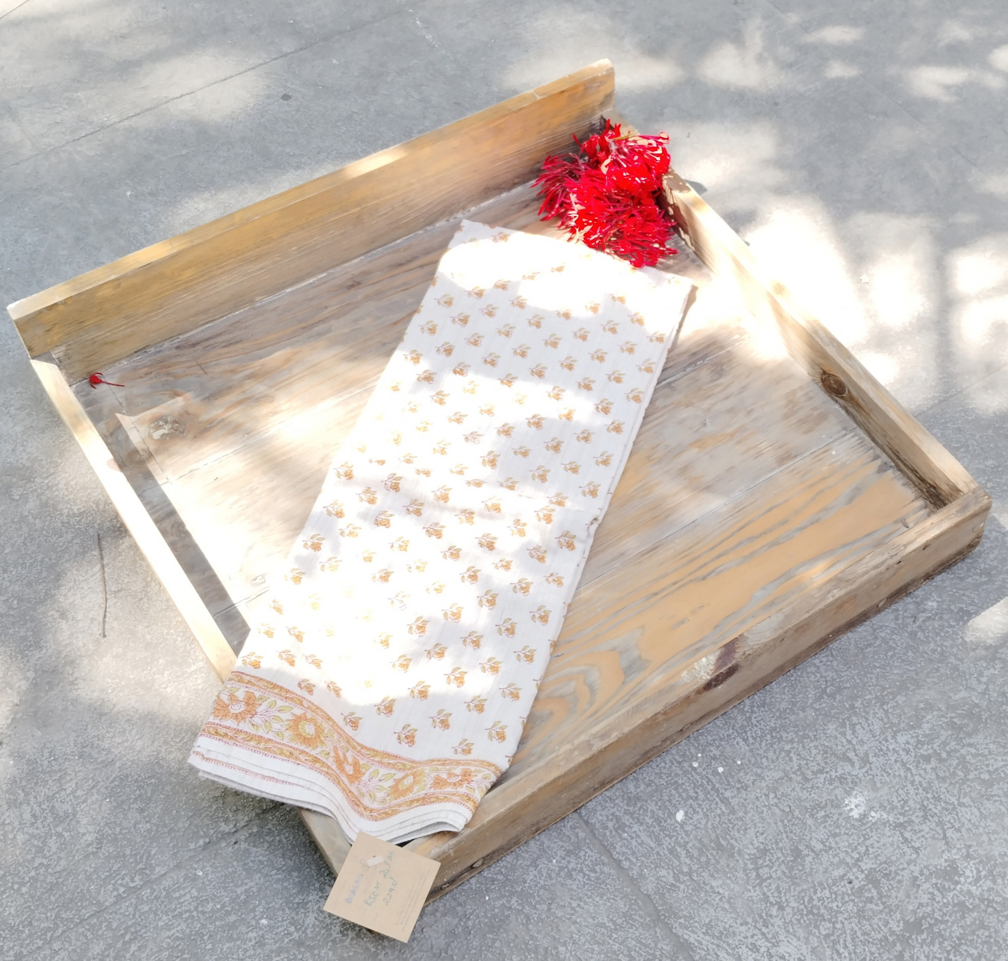 Handblock Slub Cotton Unstitched Dress Material