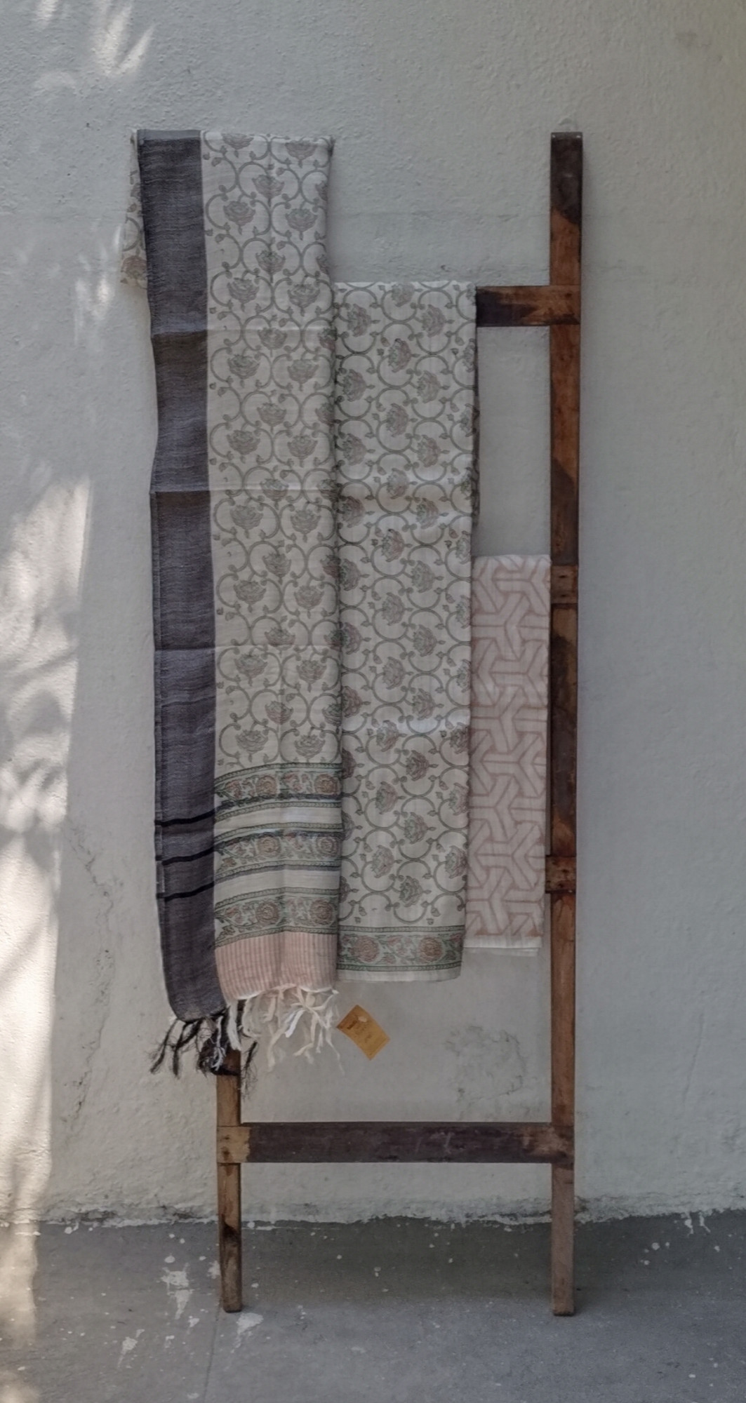 Handblock Slub Cotton Unstitched Dress Material