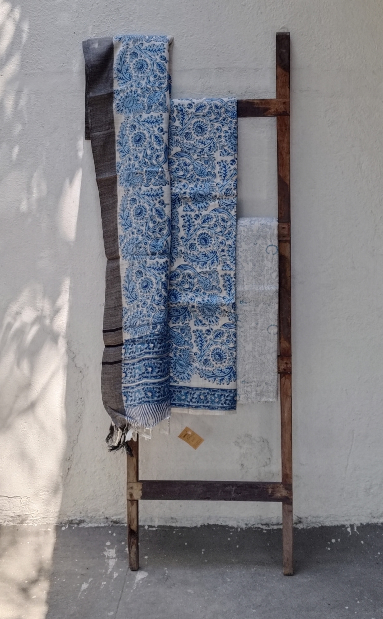 Handblock Slub Cotton Unstitched Dress Material