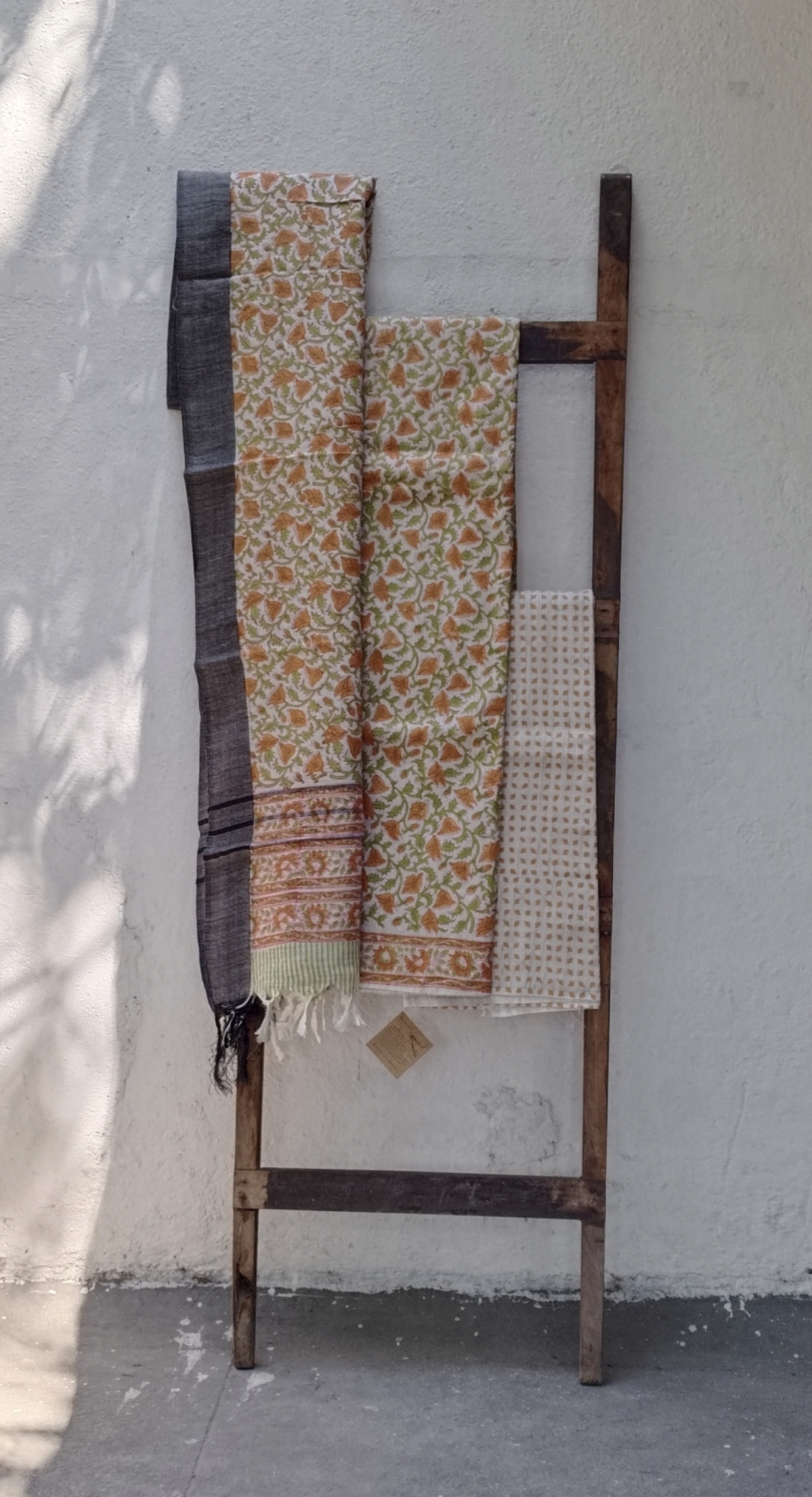 Handblock Slub Cotton Unstitched Dress Material