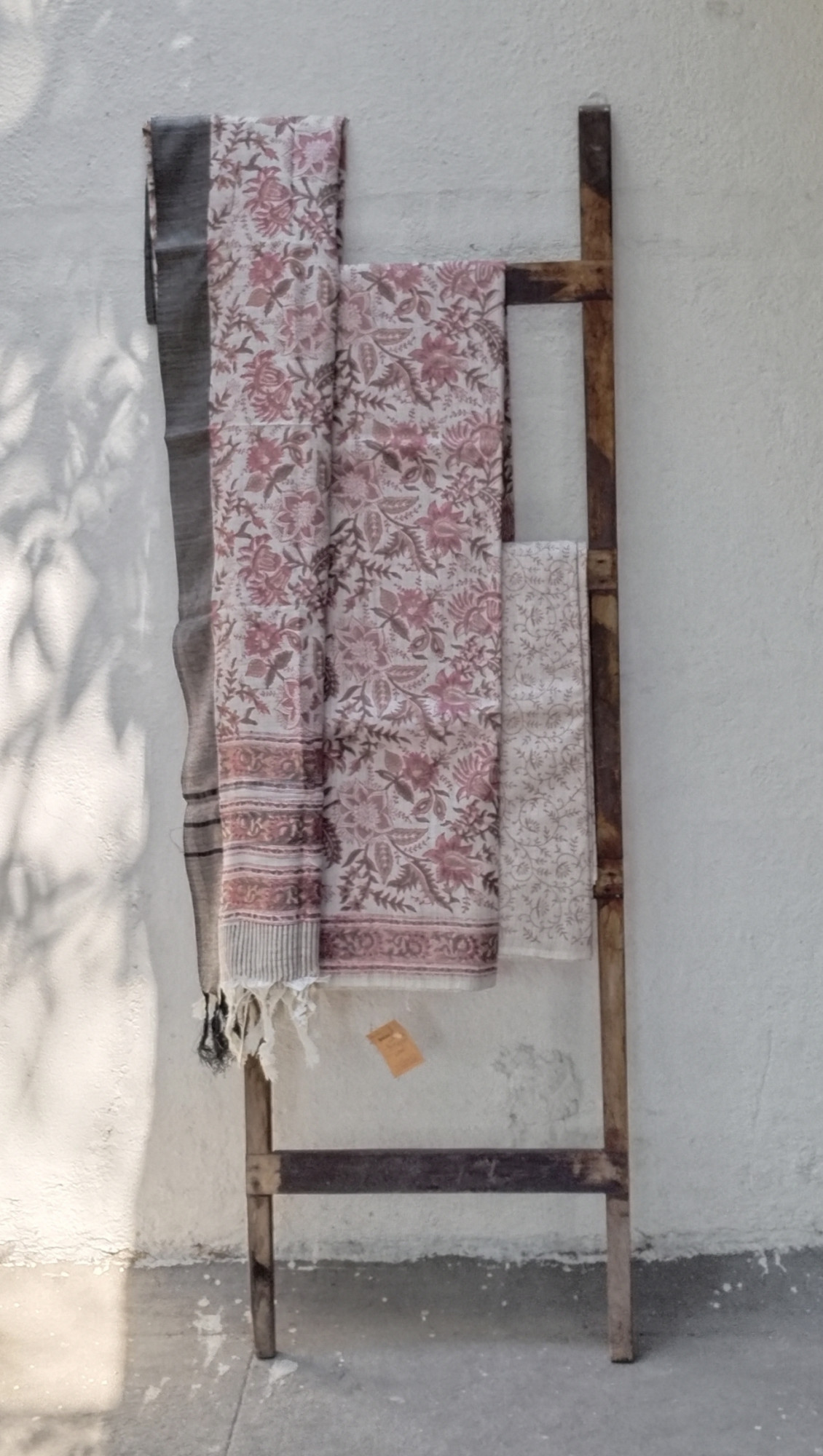 Handblock Slub Cotton Unstitched Dress Material